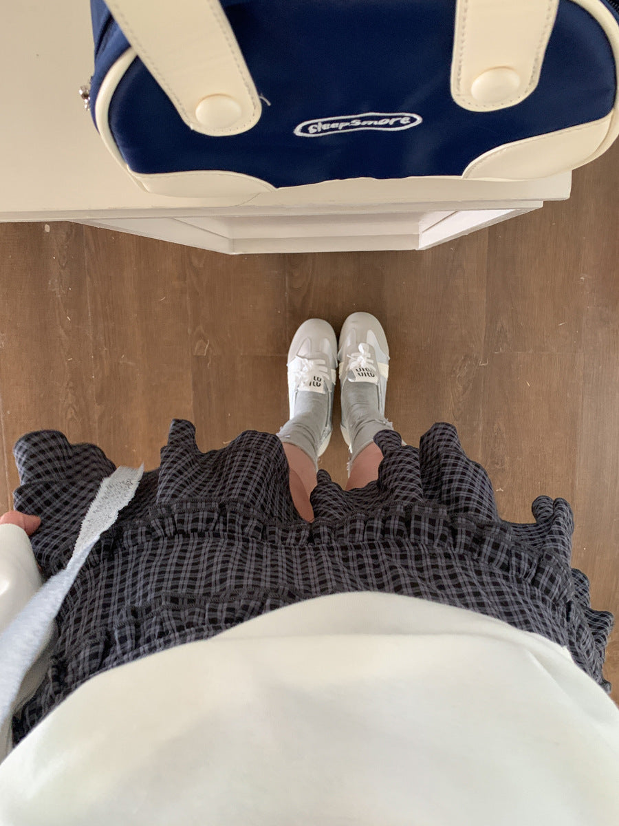 Sweet Ruffled High Waist Plaid Mini Skirt – Sizes S to XL