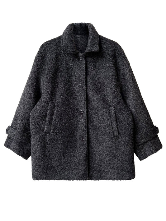 Oversized Teddy Fleece Coat – Women’s Warm Winter Loose Fit Shearling Jacket