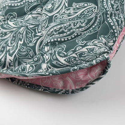 Vintage Printed Belted Cotton Padded Jacket – Women’s Warm Winter Loose Fit Stand Collar Coat