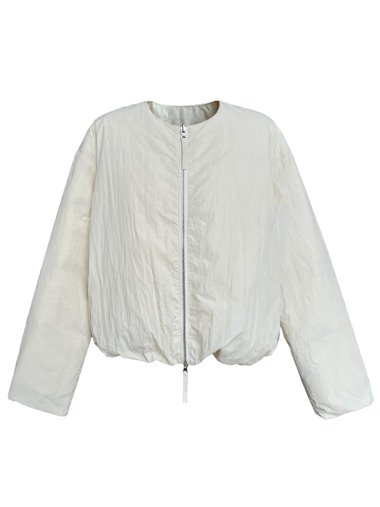 Minimalist Short Padded Jacket – Unisex Loose Fit Lightweight Warm Winter Coat