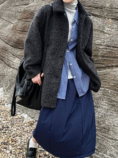 Oversized Teddy Fleece Coat – Women’s Warm Winter Loose Fit Shearling Jacket