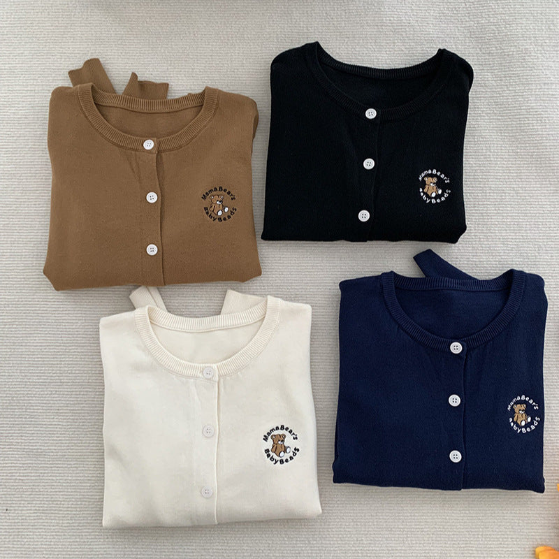 Bear knitted cardigan