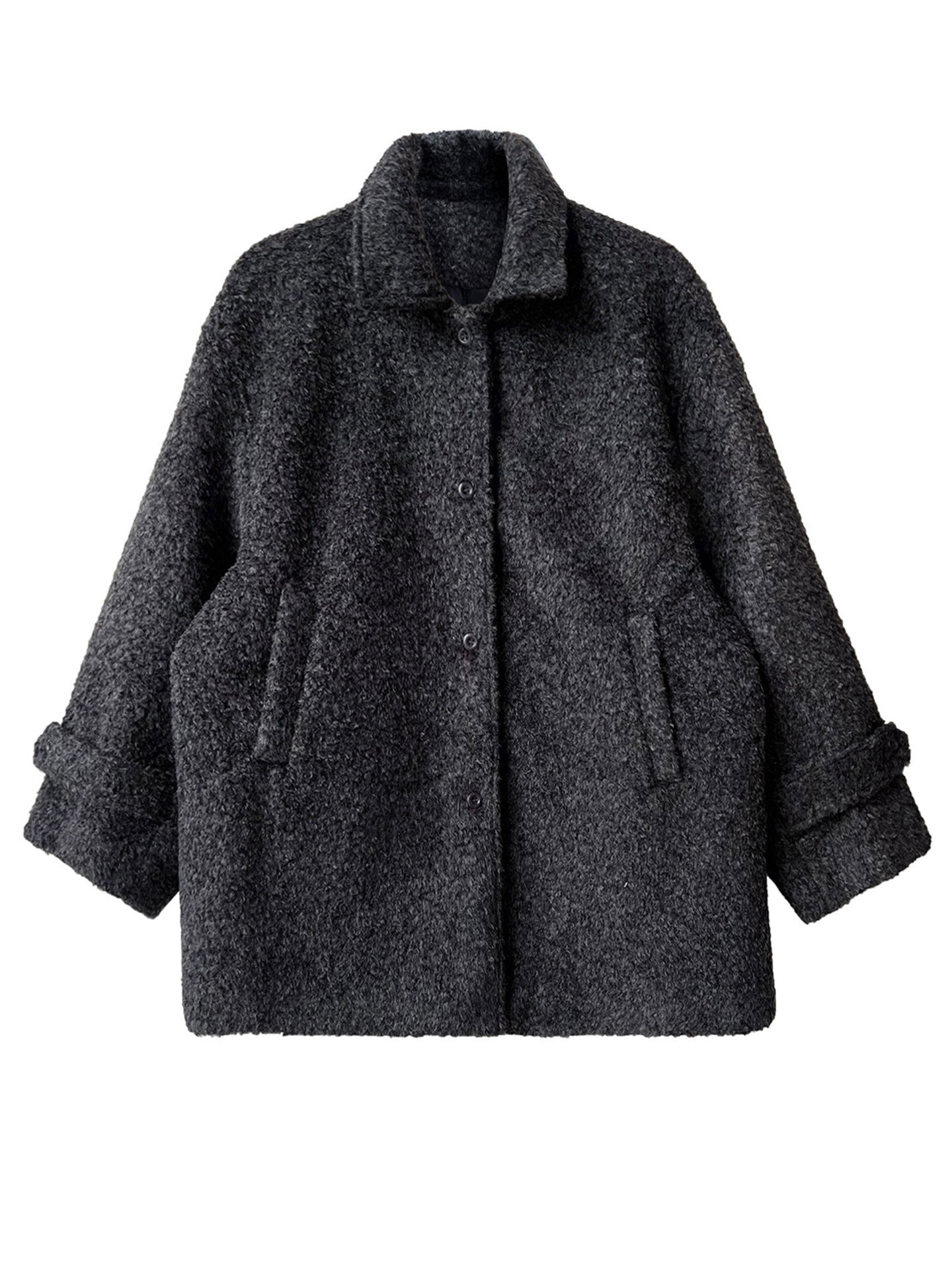 Oversized Teddy Fleece Coat – Women’s Warm Winter Loose Fit Shearling Jacket