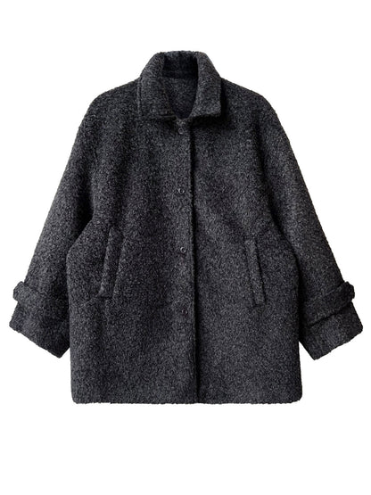 Oversized Teddy Fleece Coat – Women’s Warm Winter Loose Fit Shearling Jacket