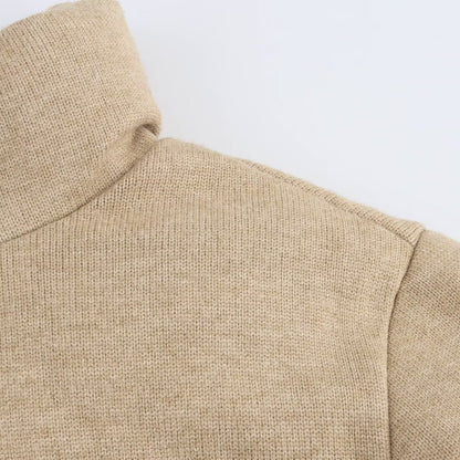 Light camel stand-up collar short puffer jacket (loose drop shoulder sleeve design)